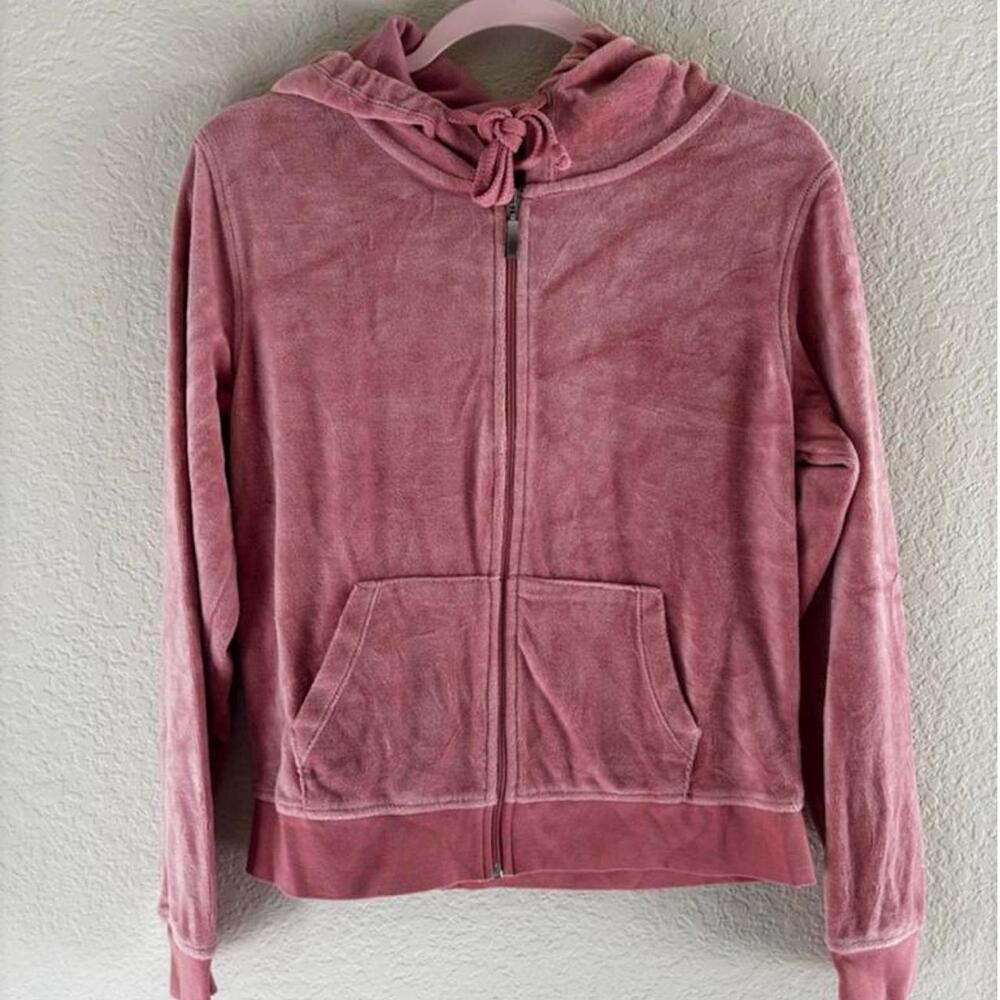 Women's Fashion Nova Pink Velour Full-Zip Hoodie Size M
